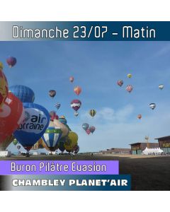 Billet de vol en montgolfière - Mondial Chambley 2023 - Vol du 23/07/2023 matin. LE VOL pour vivre « La Grande Ligne » (record du monde) en direct !
